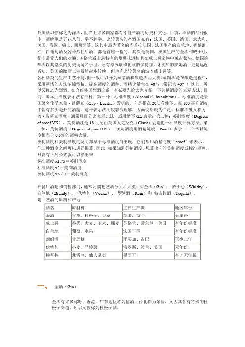 洋酒知识大全