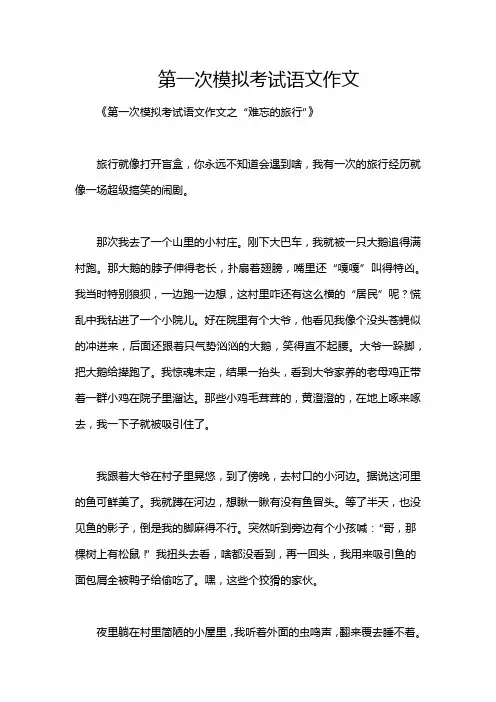 第一次模拟考试语文作文