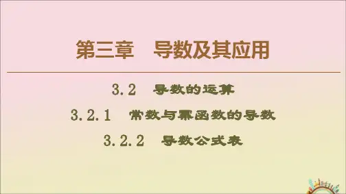 2019_2020学年高中数学第3章导数及其应用3.2.1常数与幂函数的导数3.2.2导数公式表课件新人教B版选修1_1