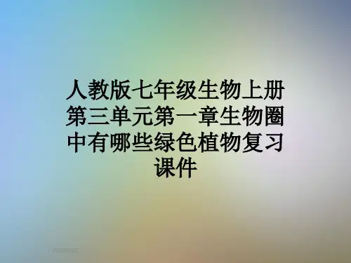 人教版七年级生物上册第三单元第一章生物圈中有哪些绿色植物复习课件