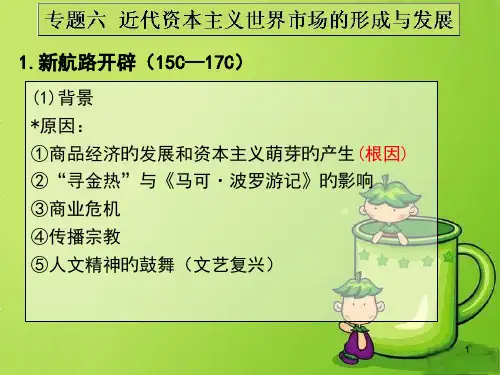 近代资本主义世界市场的形成与发展