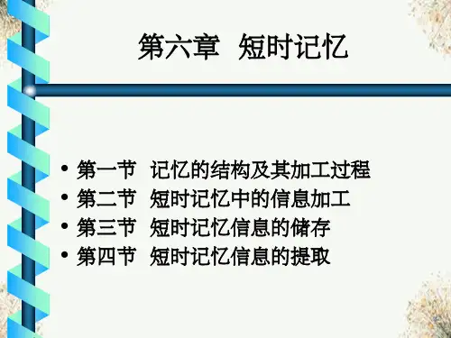 认知心理学第六章短时记忆