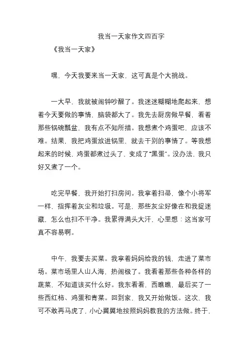 我当一天家作文四百字