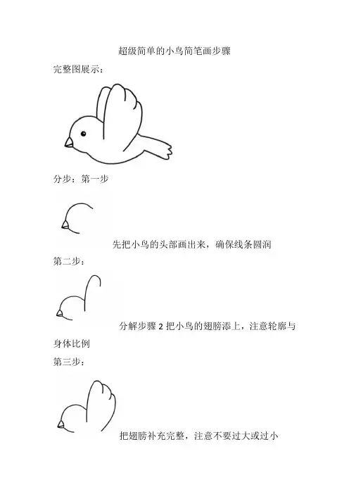 超级简单的小鸟简笔画步骤