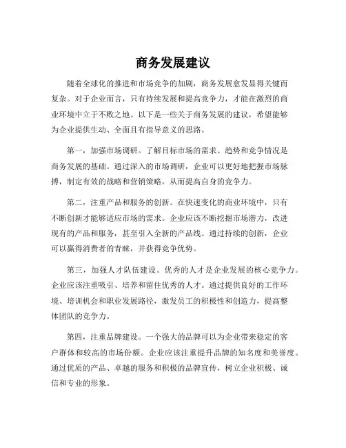 商务发展建议