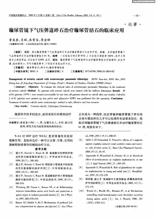 输尿管镜下气压弹道碎石治疗输尿管结石的临床应用