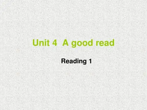牛津译林版英语八下Unit 4《A good read》(Reading 1)ppt课件