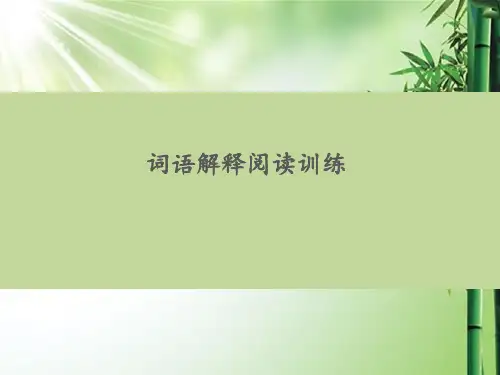 小学语文词语解释阅读训练.ppt