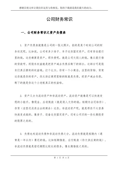 公司财务常识