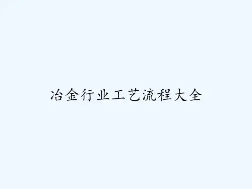 冶金行业工艺流程大全-PPT
