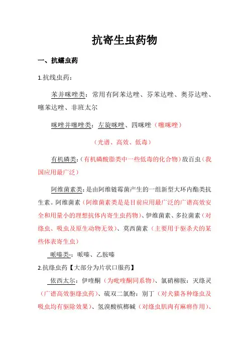 抗寄生虫药物