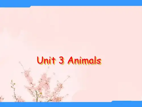 人教新起点英语一年级上册《Unit 3 Animals》PPT课件