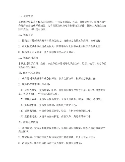 易制爆_突发事件应急预案
