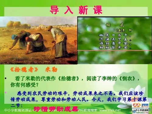 --教科版思品八下《尊重劳动者珍惜劳动成果》课件2