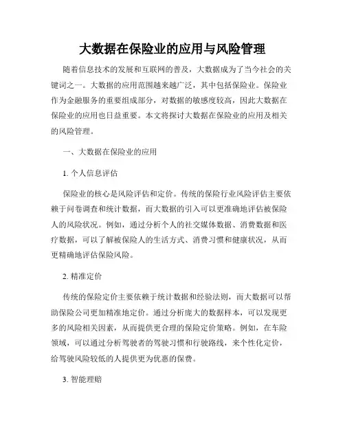 大数据在保险业的应用与风险管理
