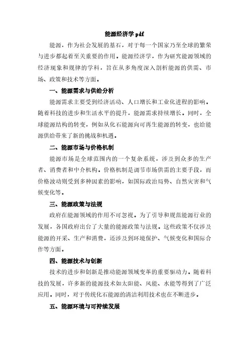 能源经济学pdf