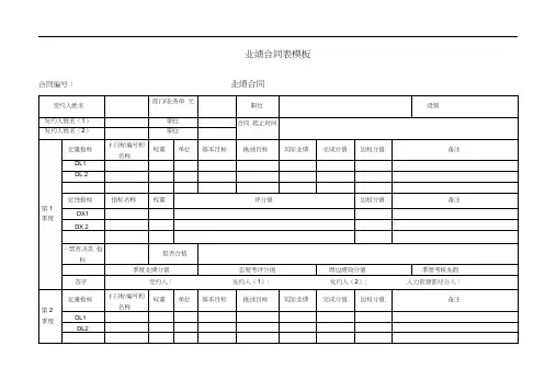 业绩合同表模板