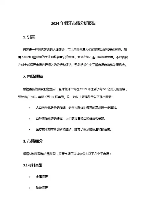 2024年假牙市场分析报告