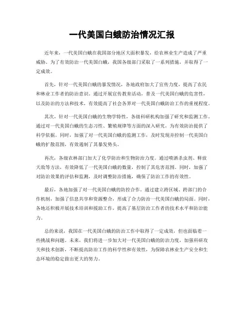 一代美国白蛾防治情况汇报
