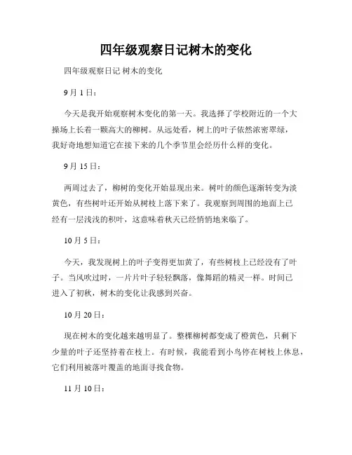 四年级观察日记树木的变化