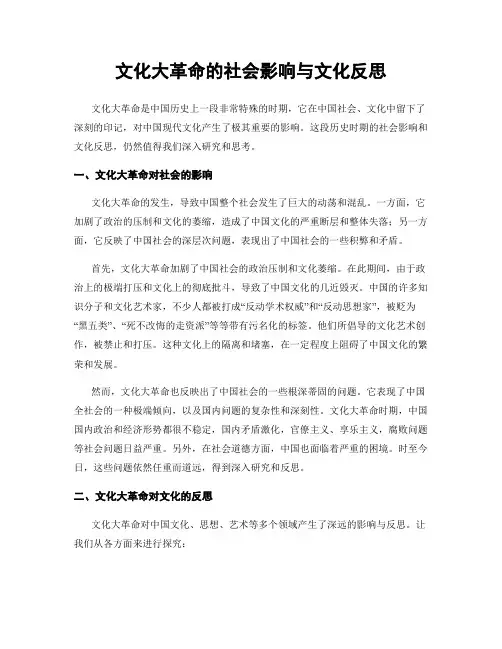 文化大革命的社会影响与文化反思