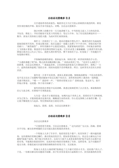 办法总比困难多作文
