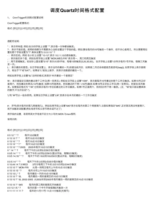 调度Quartz时间格式配置