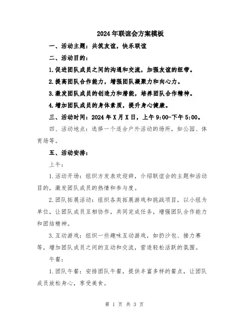 2024年联谊会方案模板