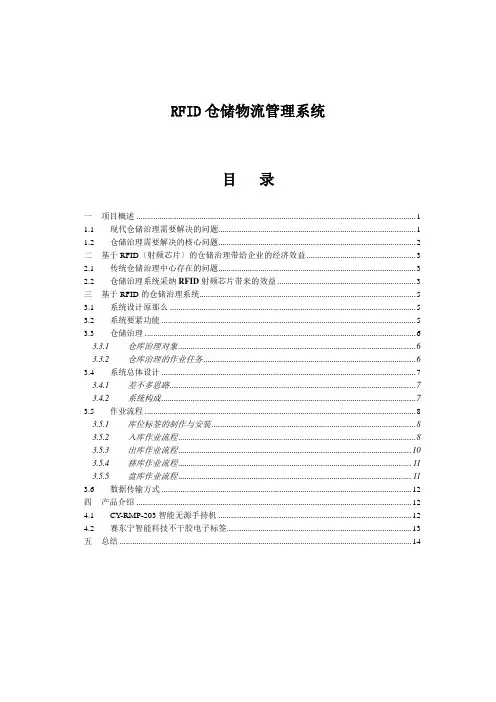 RFID仓储物流管理系统