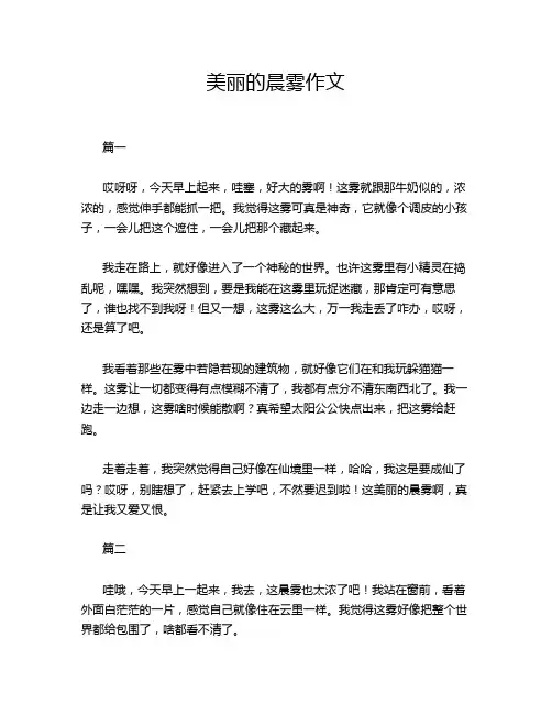 美丽的晨雾作文