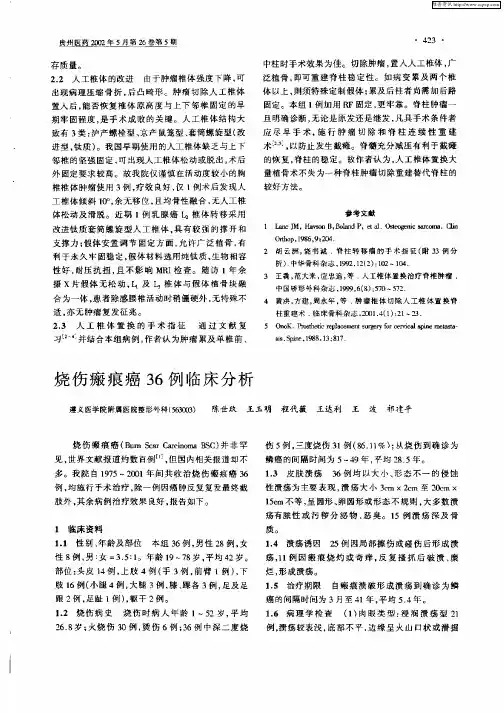 烧伤瘢痕癌36例临床分析