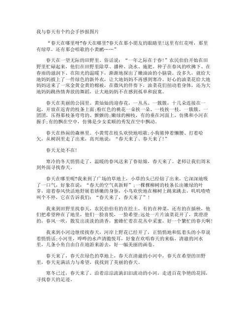 我与春天有个约会手抄报图片