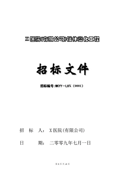医院亮化工程招标文件