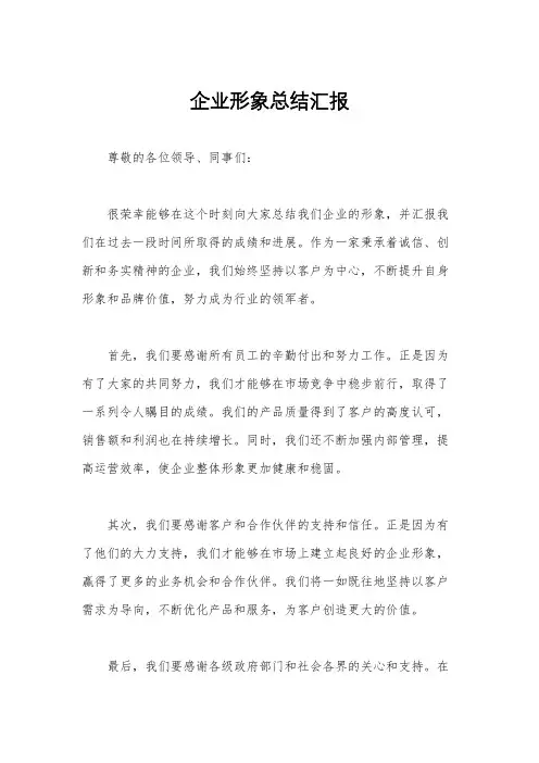 企业形象总结汇报