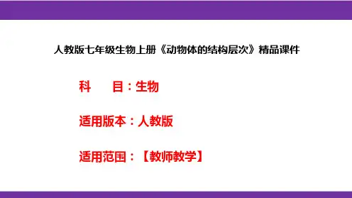 人教版七年级生物上册《动物体的结构层次》精品课件