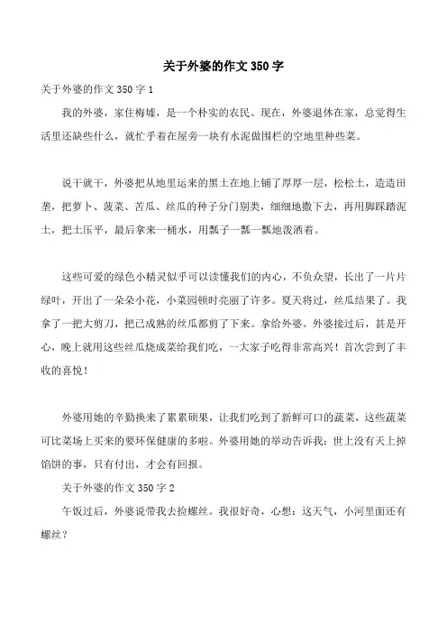 关于外婆的作文350字