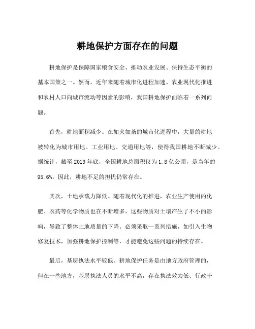 耕地保护方面存在的问题