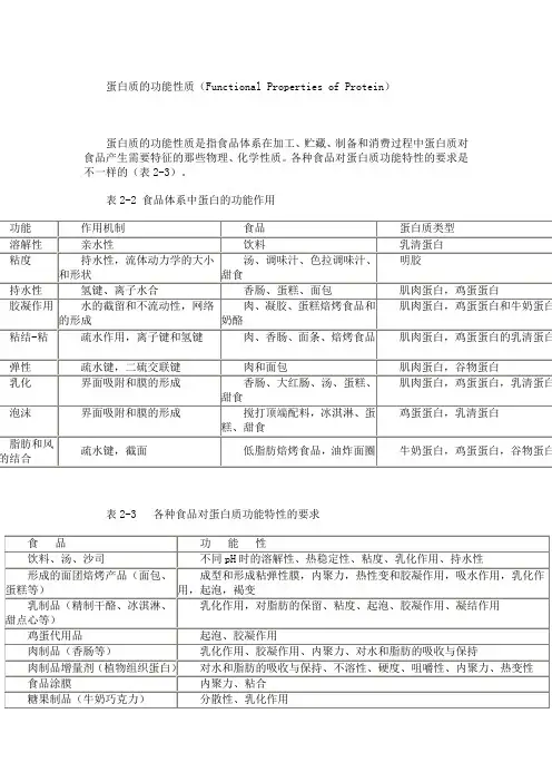 蛋白质的功能性质
