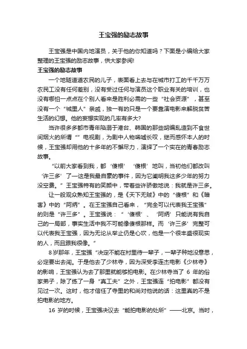 王宝强的励志故事