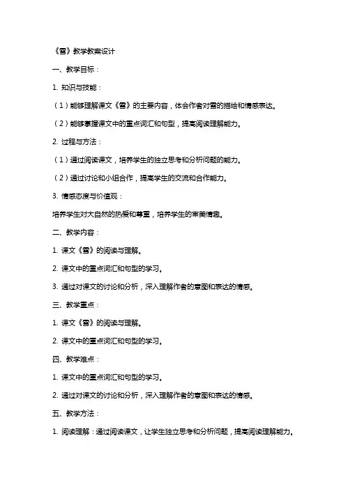 《雪》教学教案设计