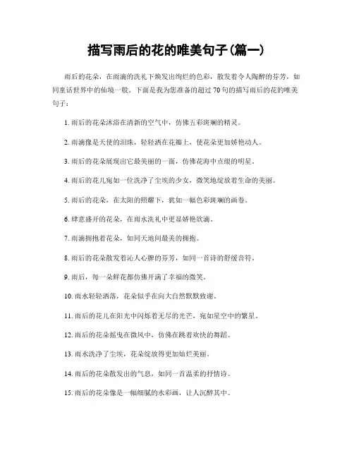 描写雨后的花的唯美句子(精选两篇)