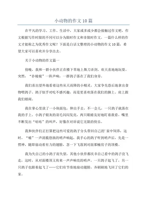 小动物的作文10篇