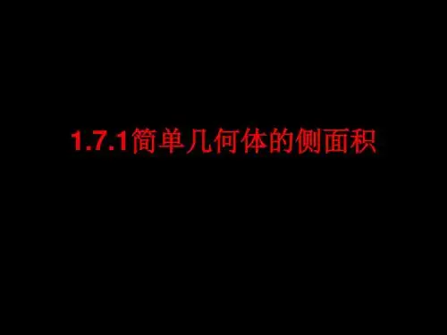 简单几何体的侧面积 19页PPT文档