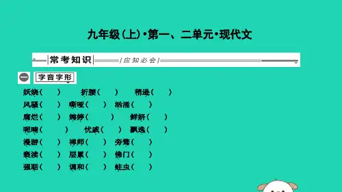 中考语文总复习 第一部分 教材基础自测 九上 第一、二单元 现代文课件 新人教版