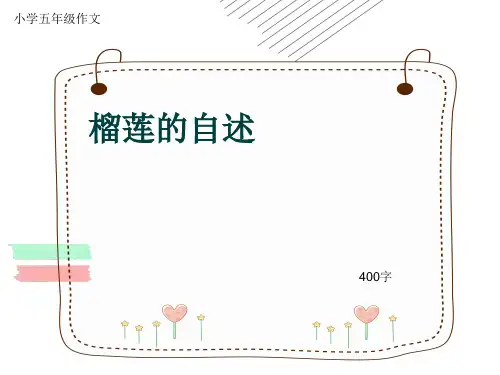 小学五年级作文《榴莲的自述》400字(共8页PPT)