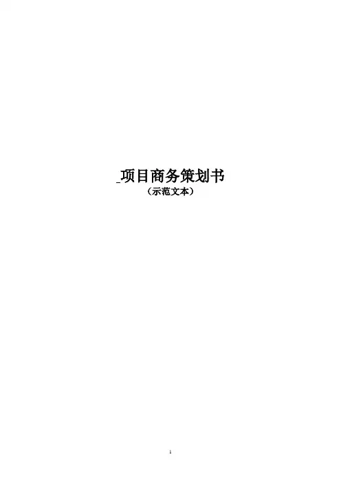 项目商务策划书