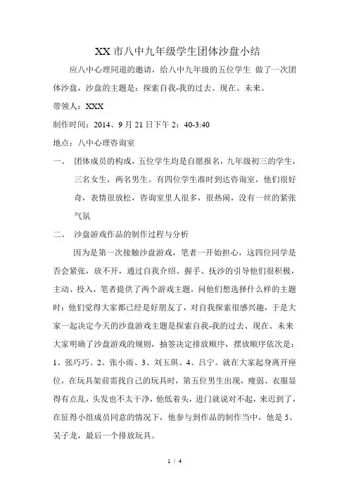 团体沙盘记录(模板)