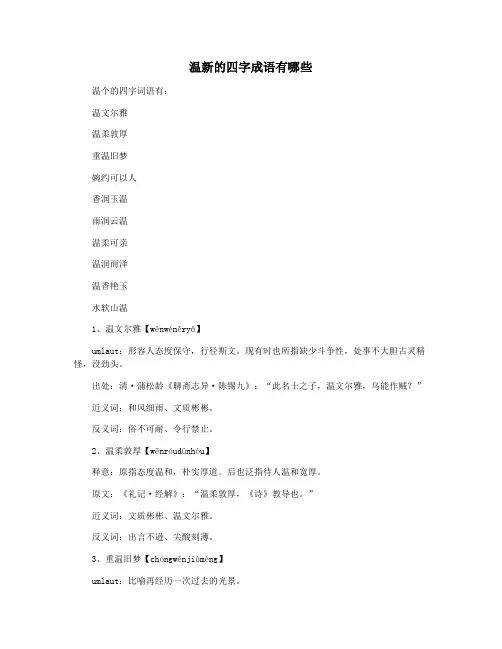 温新的四字成语有哪些