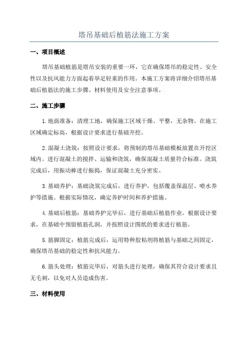 塔吊基础后植筋法施工方案