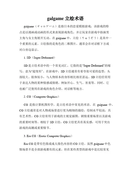 galgame立绘术语